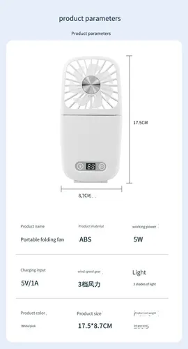 Espejo Portátil Generic Con Ventilador Y Luz Led