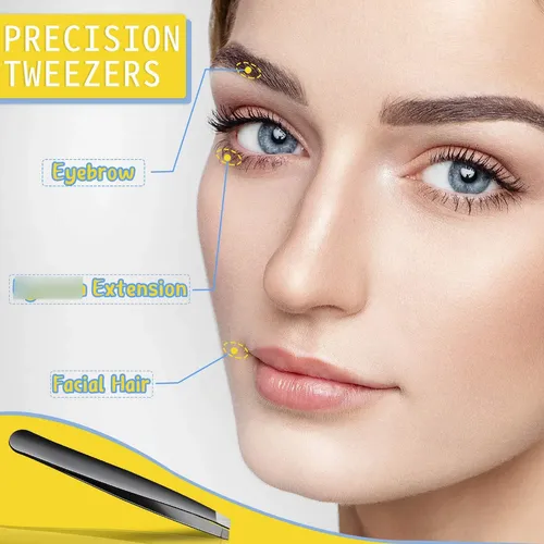 Pinzas De Cejas Mudder Acero Inoxidable 24 Unidades Precisió