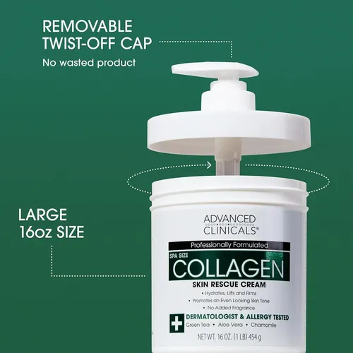Loción Hidratante Collagen Cream Advanced Clinicals, 2 Unida