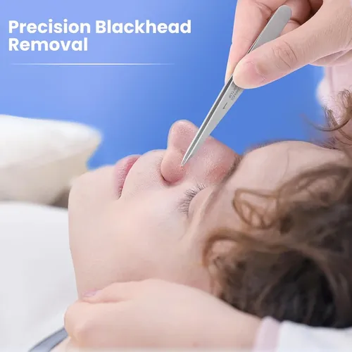 Pinza De Precisión Plateada Para Cejas Y Vello Facial