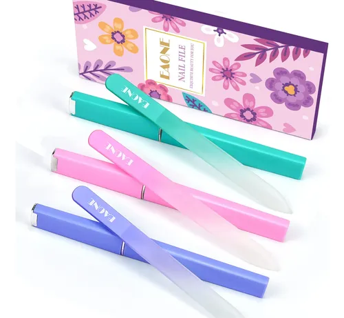 Eaone Lima De Vidrio Cristal Con Estuche 3 Pack