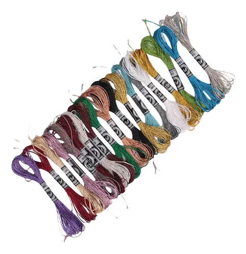 19 Hilos Metálicos Para Bordar, Hilo Dental Multicolor, En G
