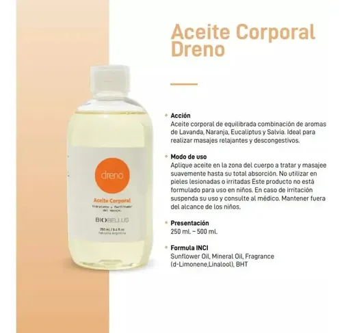 Crema Musculares 1kg + 3 Aceite Dreno 500ml – Biobellus Neutra