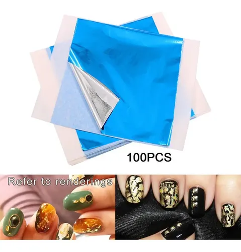 Hoja De Hoja De Oro Hoja De Arte De Uñas Papel Plata Azul