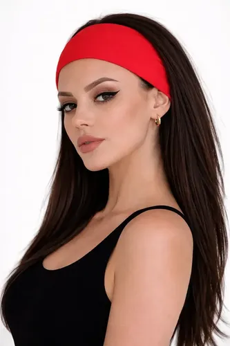 Vincha Ancha Viral Basica Lisa Mujer Ajuste Pelo Colores Rojo 7.5 Cm