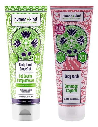 Kit De Gel De Baño Y Exfoliación Corporal Human+kind, Unisex