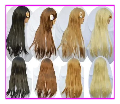 Pelucas Lacio Largas Simil Natural Negro Y Varios Tonos 70cm