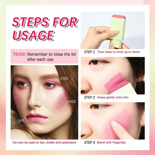 3 Piezas De Lápiz Labial Y Maquillaje Natural R Para Rubor D