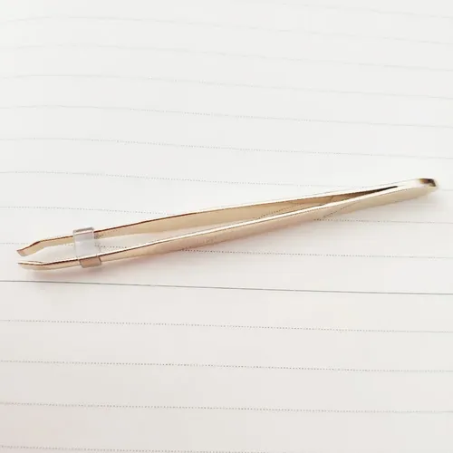 Pinzas De Cejas De Acero Inoxidable Dorado 9×0.8cm