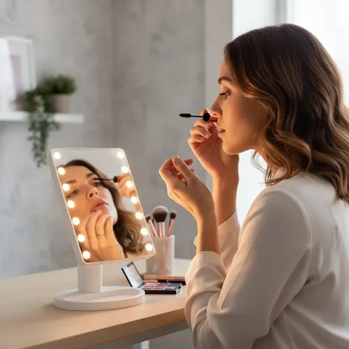 Espejo Para Maquillaje Con Luz Led Rectangular *