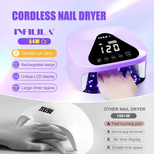 Lámpara Uv Led Inalámbrica Para Uñas Gel Violeta
