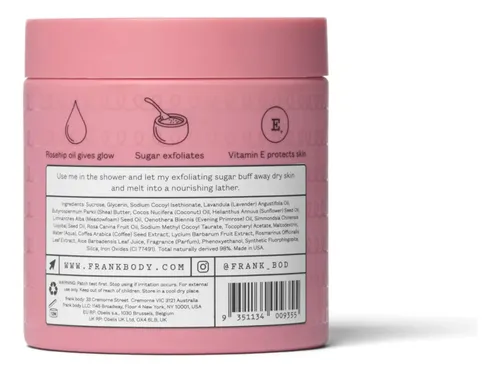 Exfoliante Y Limpiador Corporal Frank Body Rosehip Vegan 250