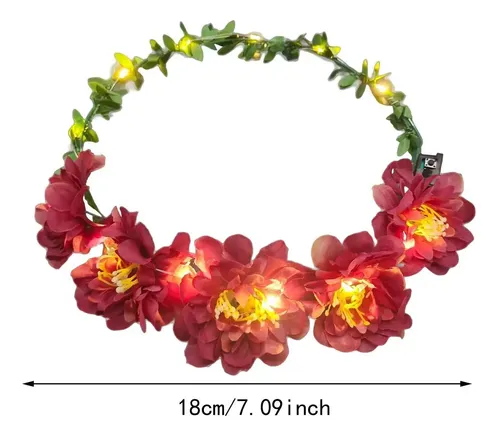 Diadema Con Corona De Flores Para Niñas, Morado Oscuro