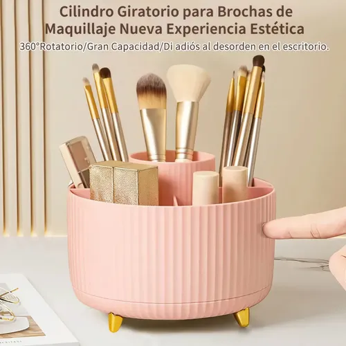 Organizador Giratorio 360° Para Maquillaje De Escritorio