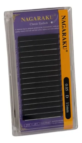 Kit Nagaraku Extensiones De Pestañas Clásicas 0.05 Curva D Largos 11 Al 15 Mm
