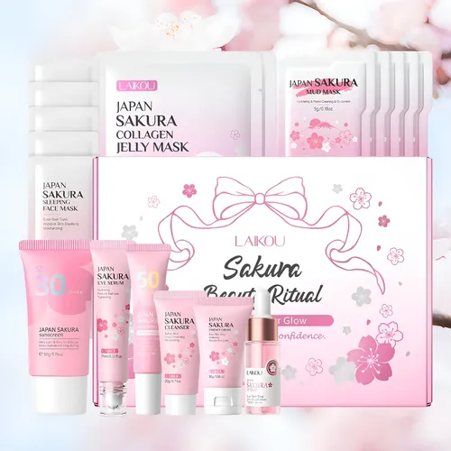 Set De Cuidado Facial Laikou Sakura 16 Pieces