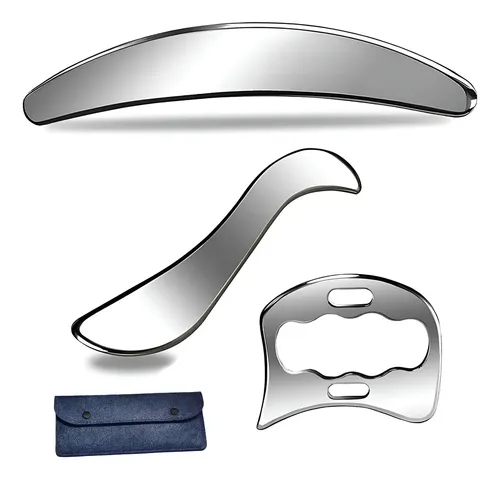 Zhyb Raspador De Masaje Gua Sha De Acero Inoxidable 3 En 1 B