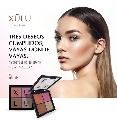 Paleta De Rostro Rubor Iluminador Y Contorno Xulu Cosmeticos