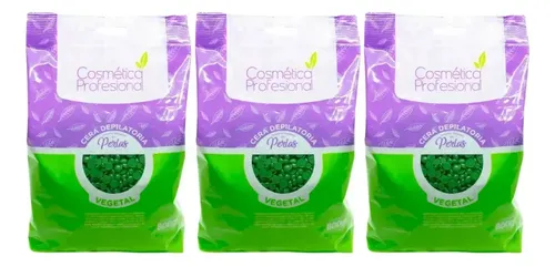 Cera Depilatoria En Perlas Vegetal 800g Cosmética Prof X 3u