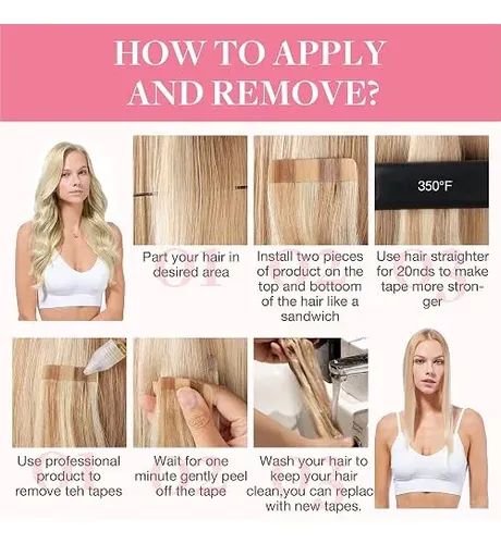 Extensiones Cabello Humano Goo Goo Remy Cinta Adhesiva 24