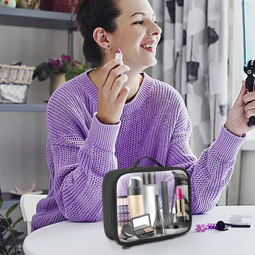 Cw Neceser De Maquillaje Transparente Para Aseo