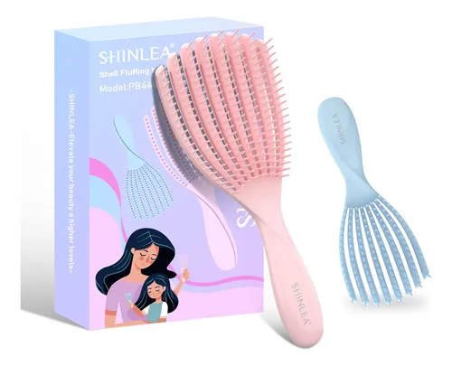 Set De Cepillos Shinlea Detangler Para Cabello Rizado Y Seco