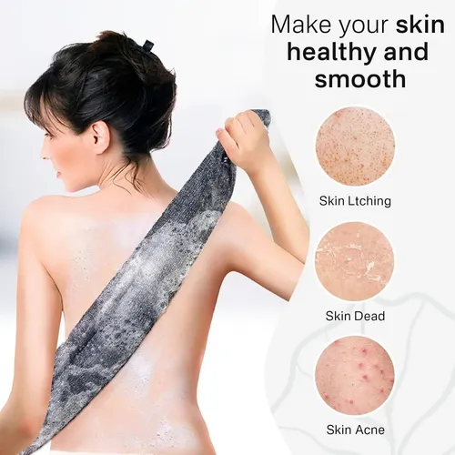 Toallón Exfoliante Gris Para Ducha Y Baño Corporal
