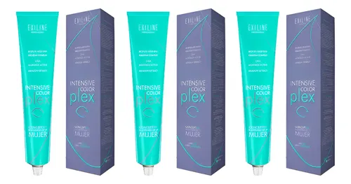 Kit 3 Tintura Pelo Profesional Exiline Intensive Color Plex