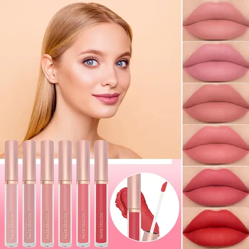 X Labial Mate Cosmético Larga Duración Acabado Suave Para