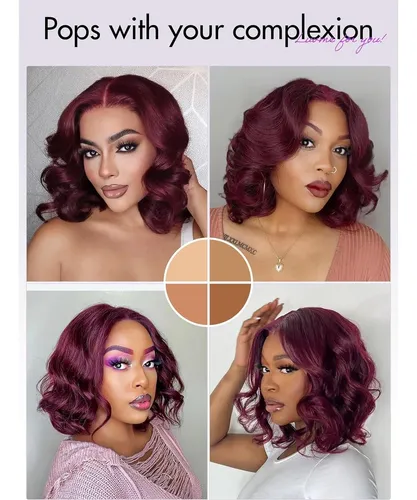 Peluca Humana Luvme 10 Burgundy 99j Hd Lace Closure