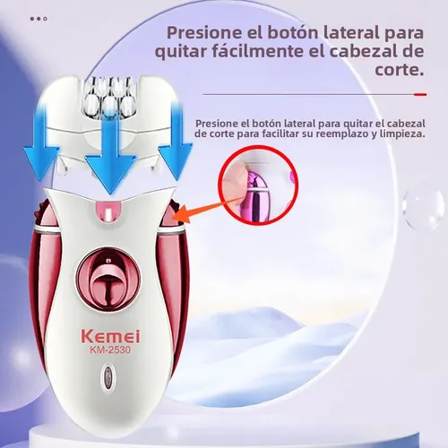 Depiladora Kemei 4 En 1 Luz Led Recargable Usb