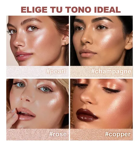 Iluminador Facial En Polvo Compacto Efecto Brillante