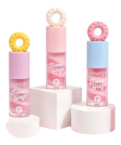 Brillo Labial Pink 21 Donut Glaze Efecto Candy X3unidades
