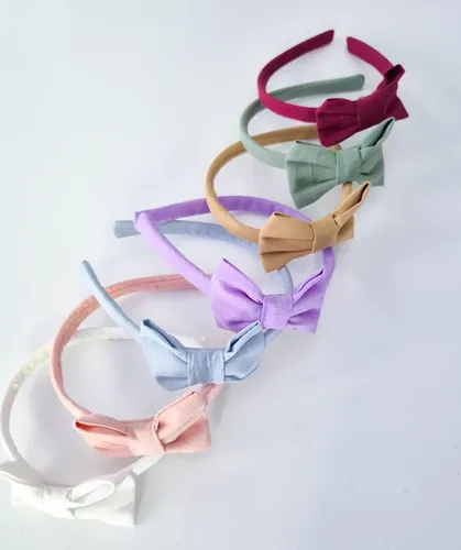 Vincha Nena Tussor Algodon Con Moño Accesorio Pelo Infantil