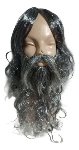 Peluca Y Barba Gris Canas 40 Cm La Parti Wigs