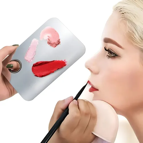 Paleta De Acero Rectángular Mezcladora Con Esteca Maquillaje