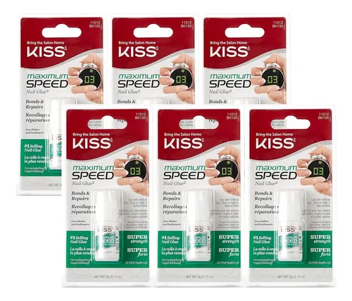Pegamento De Uñas Kiss Maximum Speed 6 Unid