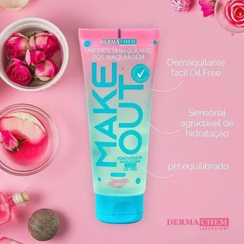 Sabonete Demaquilante Pós Maquiagem Makeout 3 Em 1 Dermachem