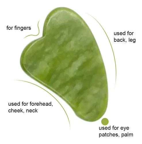 Set De Rodillo De Jade Y Piedra Gua Sha