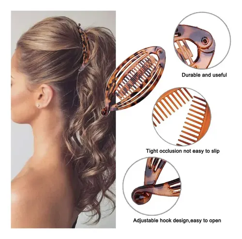 Set De Pinzas Para El Cabello Tipo Banana: Peines Vintage Pa