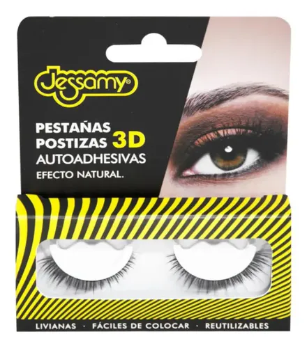 Pestañas Postizas 3d Autoadhesivas Jessamy F-51 Negro D