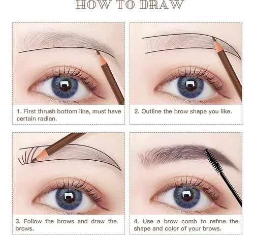 Set Lápices Impermeables Para Cejas Lsxia 5+1 Microblading