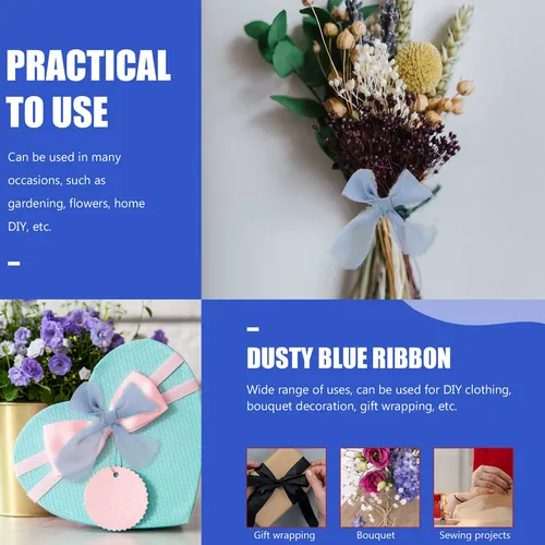 Cinta De Pelo De Flor De Poliéster Multiusos Sólida Azul
