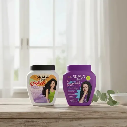 Kit Skala Gelatina + Baño Mais Cachinhos Rulos Niñas 1 Kg