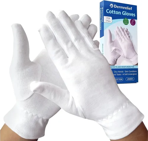 Guantes De Algodón Grandes Para Manos Secas Y Dermatitis
