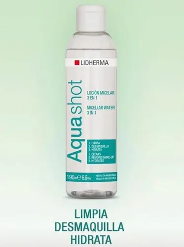 Aquashot Loción Micelar Lidherma Limpia Desmaquilla Hidrata