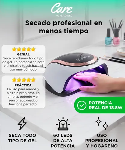 Cabina De Uñas Lámpara Uv Gadnic 18.8w Base Desmontable