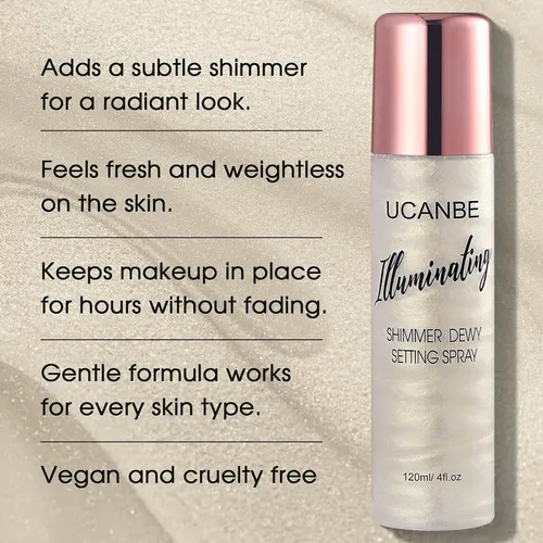 Spray Fijador Brillo Ucanbe Shimmer Dewy 120 Ml