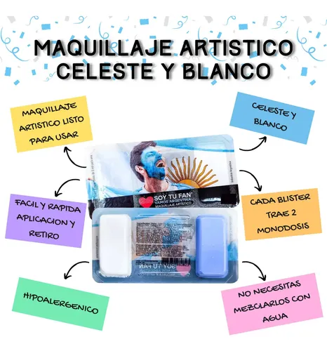 Kit Maquillaje Hipoalergénico Soy Tu Fan Argentina 2ml