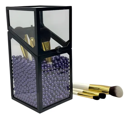 Organizador De Brochas Maquillaje Vidrio Premium Sin Pincel